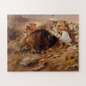 Puzzle Chasse au bison Chasseurs amérindiens C M Russell (Horizontal)