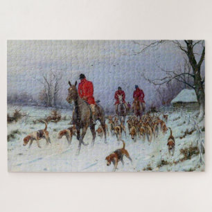 Puzzle Chasse au renard Cavaliers et chiens rentrant chez