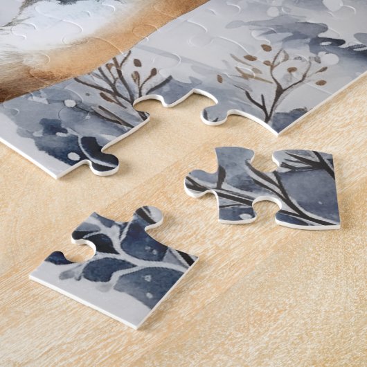 Puzzle Chasse au tigre la nuit (Côté)