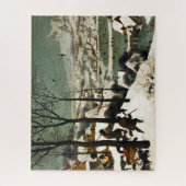 Puzzle Chasseurs dans la neige par Pieter Bruegel l'Ancie (Vertical)