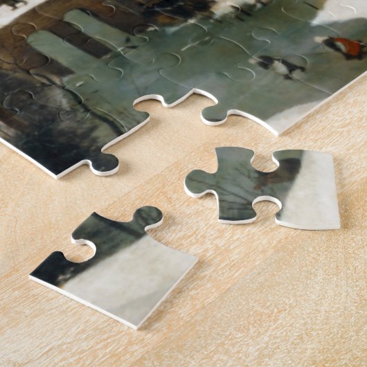 Puzzle Chasseurs dans la neige par Pieter Bruegel l'Ancie (Côté)