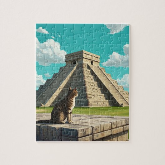 Puzzle Chat à Chichen Itza Mexique Voyage (Vertical)