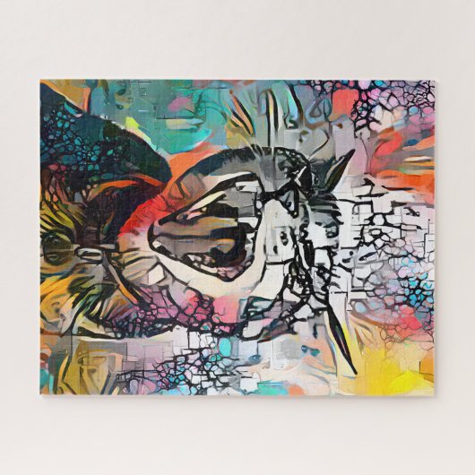 Puzzle Chat Abstrait coloré | Difficile (Horizontal)