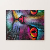 Puzzle Chat Abstrait Peinture Colorée (Horizontal)