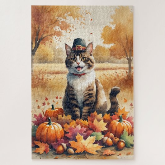 Puzzle Chat abyssin dans l'art de l'Action de grâce des f (Vertical)