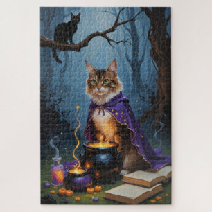 Puzzle Chat Abyssin Peinture fantaisiste d'Halloween
