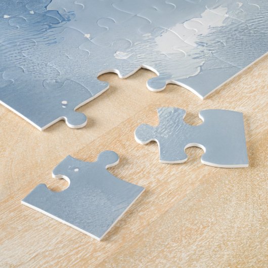 Puzzle Chat abyssinien en sledge laissez-le neiger Noël (Côté)