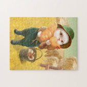 Puzzle Chat adorable avec Hen à la ferme (Horizontal)