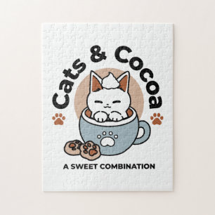 Puzzle Chat adorable en Mug Conception de vacances - Chat