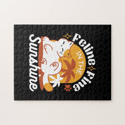 Puzzle Chat adorable se relaxer au soleil - Animal de com (Horizontal)
