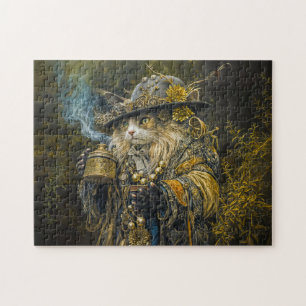 Puzzle Chat alchimiste de la forêt enchantée