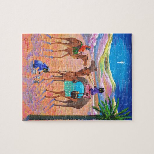 Puzzle Chat amusant Noël Camel Mages Hommes sages Créatio (Horizontal)