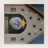 Puzzle Chat amusant portant une couronne de Parties scint (Horizontal)