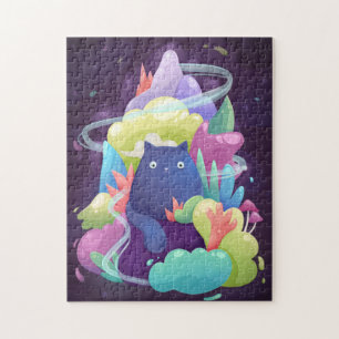 Puzzle Chat aquarelle