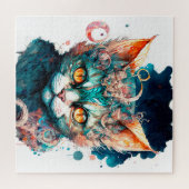 Puzzle Chat aquarelle en style steampunk (Horizontal)