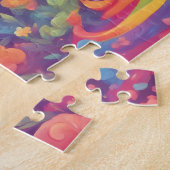 Puzzle Chat arc-en-ciel coloré (Côté)