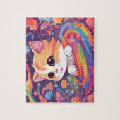 Puzzle Chat arc-en-ciel coloré (Vertical)