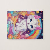 Puzzle Chat arc-en-ciel mignon (Horizontal)