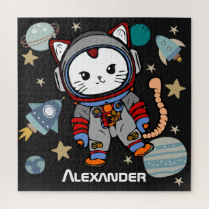 Puzzle Chat astronaute mignon dans l'espace