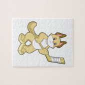Puzzle Chat au hockey sur glace avec bâton de hockey sur  (Horizontal)