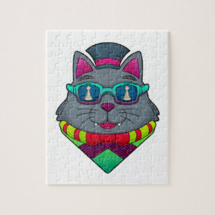 Puzzle Chat aux échecs avec pièce d'échecs Pawn