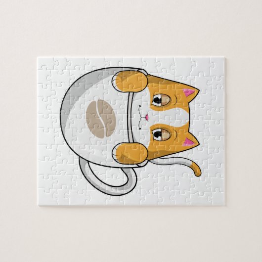 Puzzle Chat avec café Coupe (Horizontal)