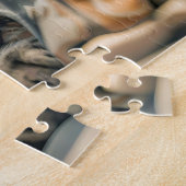 Puzzle Chat avec café et livre dans une couverture confor (Côté)