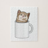 Puzzle Chat avec tasse de café (Vertical)