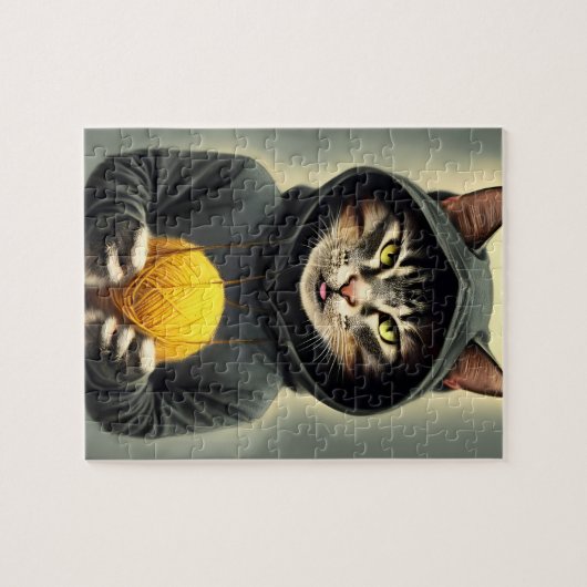 Puzzle Chat Avec Une Boule De Fer (Horizontal)