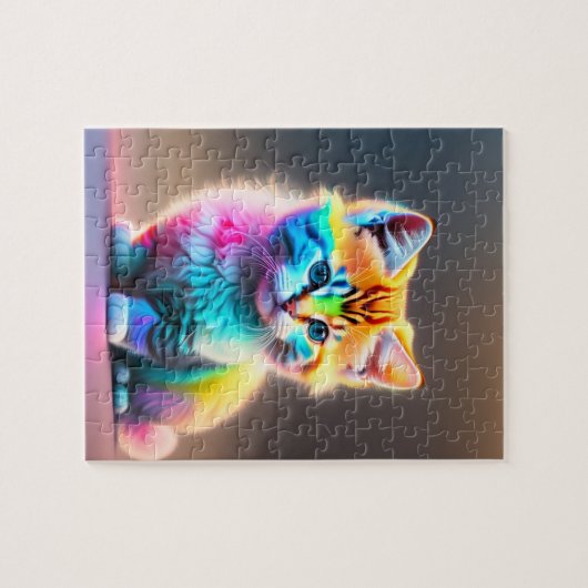 Puzzle Chat Bébé coloré mignon (Horizontal)