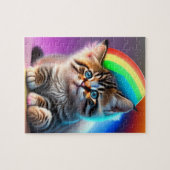 Puzzle Chat Bébé mignonne avec lumière arc-en-ciel et néo (Horizontal)