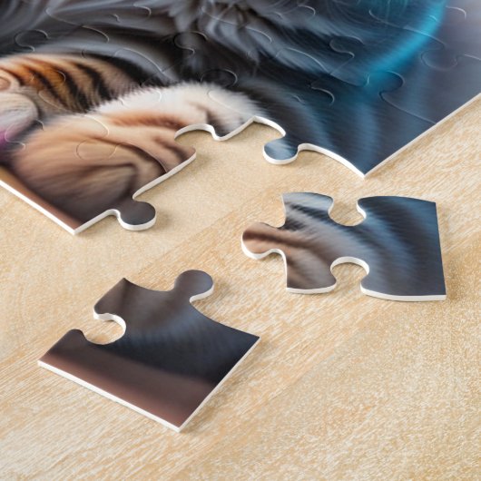 Puzzle Chat Bébé mignonne avec lumière arc-en-ciel et néo (Côté)