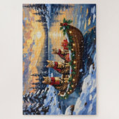 Puzzle Chat Bengal Noël Bateau Fêtes (Vertical)