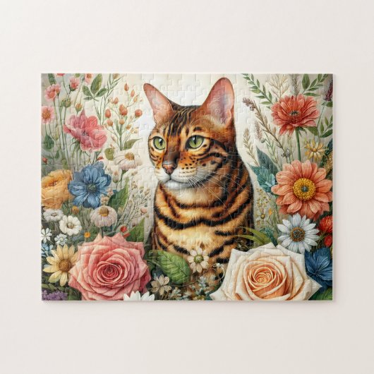 Puzzle Chat Bengal Wildflower (Horizontal)