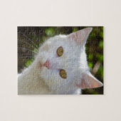 Puzzle Chat blanc aux yeux jaunes (Horizontal)