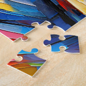 Puzzle Chat blanc dans le rebord de fenêtre Vue sur l'océ (Côté)