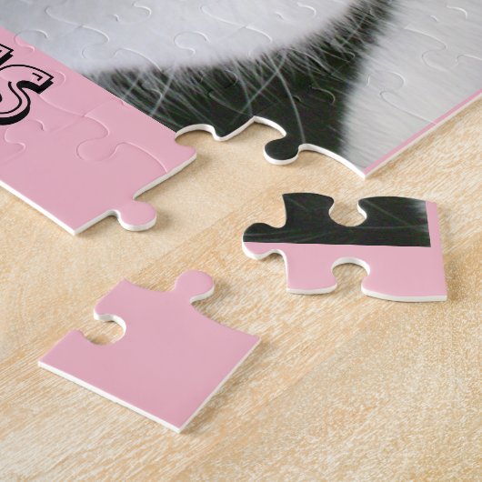 Puzzle Chat blanc mignon J'aime Chats Dit (Côté)