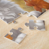 Puzzle Chat blanc mignon Kitten Automne Automne Nom perso (Côté)