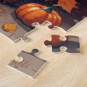 Puzzle Chat Bleu Oriental Dans Feuilles D'automne De Reme (Côté)