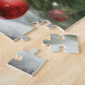 Puzzle Chat bleu russe à Noël sous la neige (Côté)