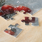 Puzzle Chat bleu russe en sangle laissez-le neiger Noël (Côté)