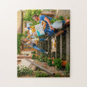 Puzzle Chat Bloque L'escalier Pendant Les Courses (Vertical)