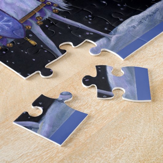 Puzzle Chat Blue Carriage Hivernal Chouette Neige Blanc C (Côté)