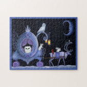 Puzzle Chat Blue Carriage Hivernal Chouette Neige Blanc C (Horizontal)