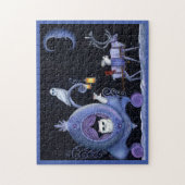 Puzzle Chat Blue Carriage Hivernal Chouette Neige Blanc C (Vertical)