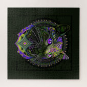 Puzzle Chat Bombay Psychedelique en Violet (Horizontal)