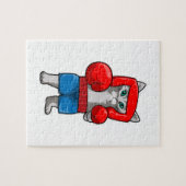 Puzzle Chat Boxe avec gants de boxe (Horizontal)