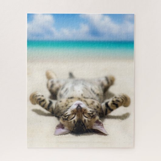 Puzzle Chat bronzage à la plage (Vertical)