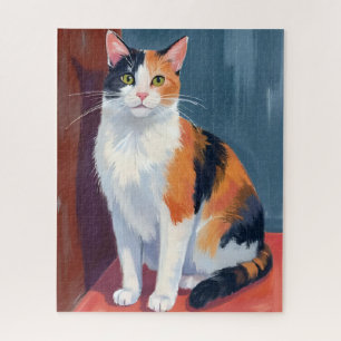 Puzzle Chat calico   Peinture de chaton au lavis