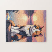 Puzzle Chat calicot (Horizontal)